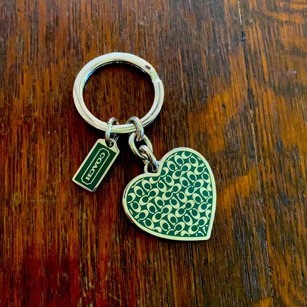 Coach heart shaped keychain